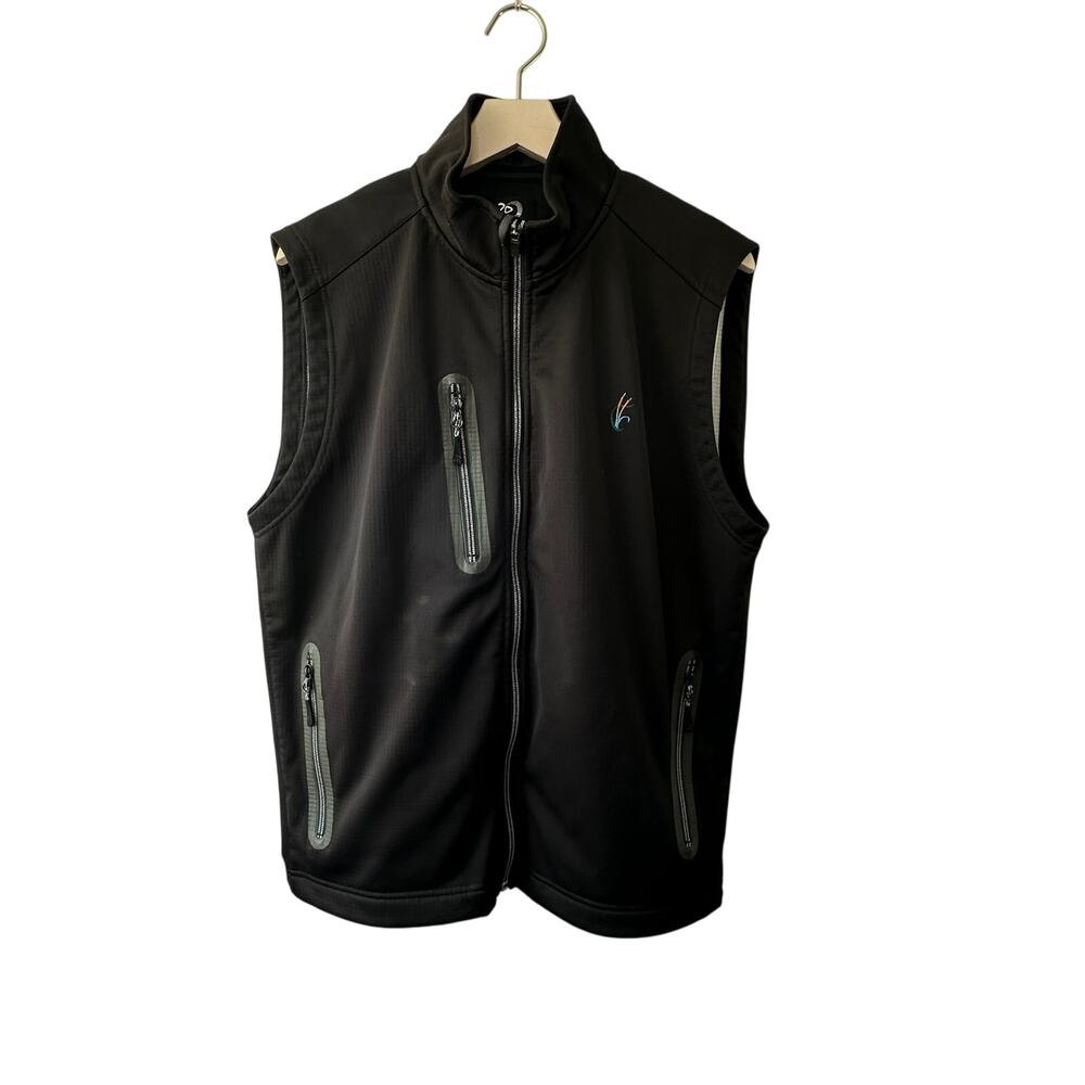 Zero Restriction Black Full Zip Vest Men's Medium Lined Zippered Pockets